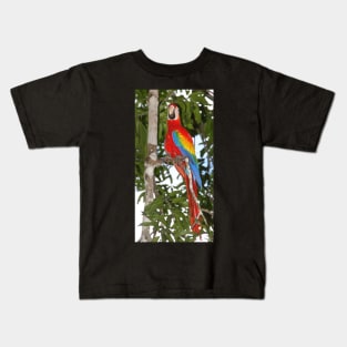 Scarlet Macaw Posing Kids T-Shirt